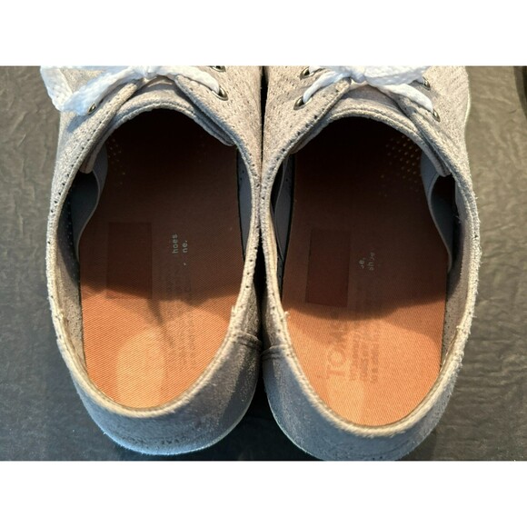 TOMS Payton Perforated Drizzle Gray Suede Lace Up Casual Sneakers  Size 10.5 - Picture 9 of 9